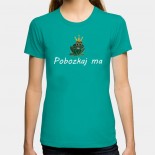 Dámske humorné tričko s výšivkou: Pobozkaj ma + žaba