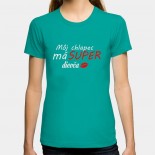 Dámske humorné tričko s výšivkou: Môj chlapec má SUPER dievča + ústa