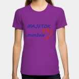 Dámske humorné tričko s výšivkou: MAJETOK manžela + polsrdce