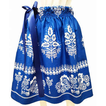 Folklórna sukňa kráľovská modrá stredná 2.vzor