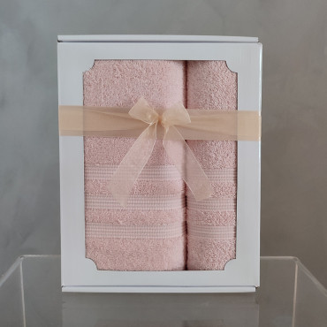 Darčeková krabička osuška + uterák ružová