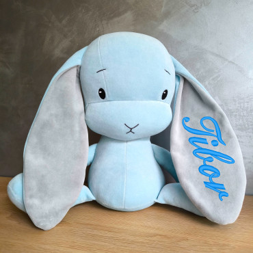 Effiki zajac M modrý s vyšitým menom