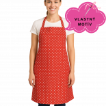 Zástera dámska červená s vlastným motívom