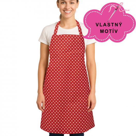 Zástera dámska červená s vlastným motívom