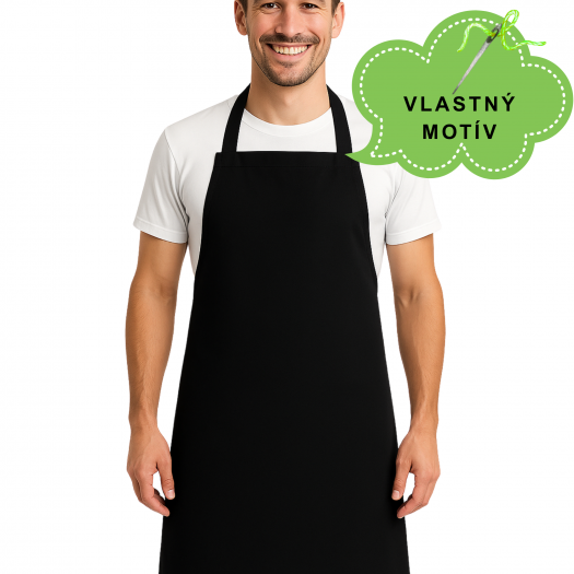Zástera pánska čierna s vlastným motívom