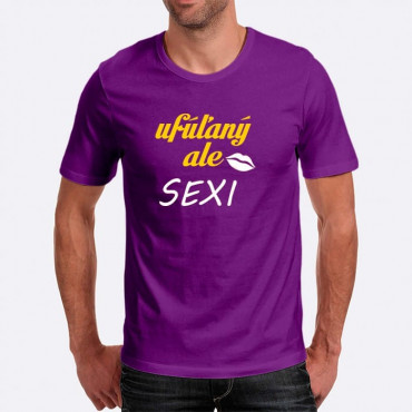 Pánske humorné tričko s výšivkou: ufúľaný ale SEXI + ústa