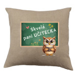 Vankúš s nápisom Skvelá pani učiteľka
