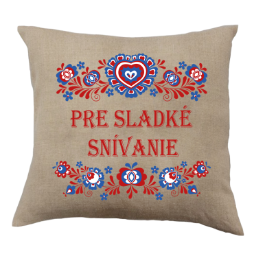 Vankúš s farebným nápisom Pre sladké SNÍVANIE