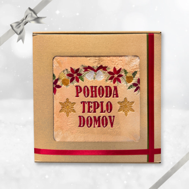 Deka s výšivkou – Pohoda, teplo, domov