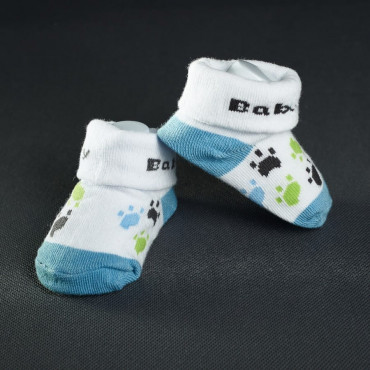 Dojčenské ponožtičky: bielo - modré