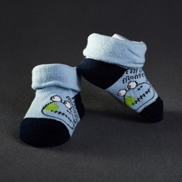 Dojčenské ponožtičky: bledomodré s tmavomodrou