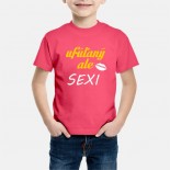 Detské humorné tričko s výšivkou: ufúľaný ale SEXI + ústa